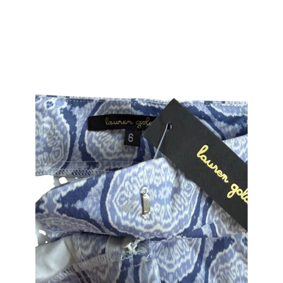 LAUREN GOLD Ikat Blue White Shorts Size 6 NEW NWT - Picture 2 of 7
